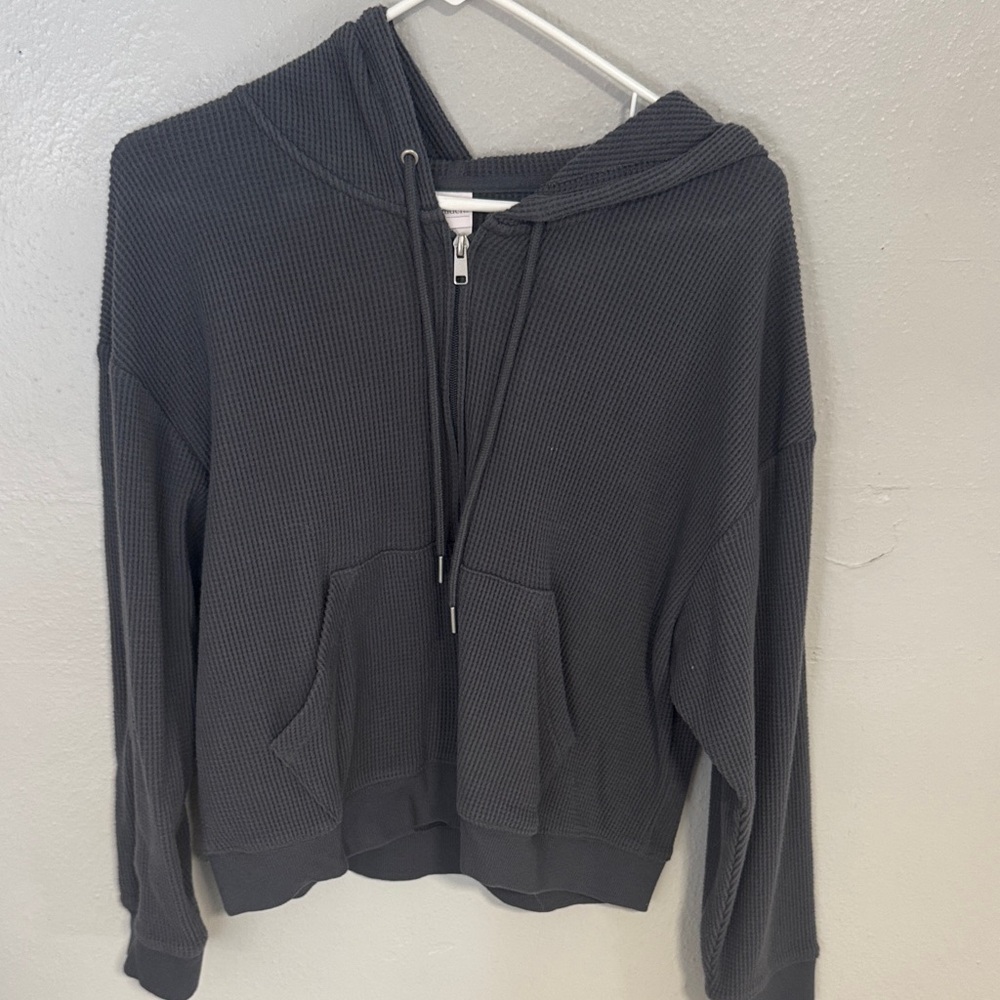 Hollister Charcoal Hooded Cardigan